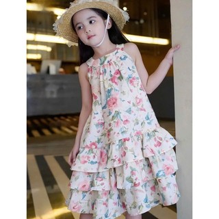 [B&G] Đầm váy tầng bay bổng với họa tiết hoa, phối màu pastel thanh lịch cho bé gái từ 12-45kg
