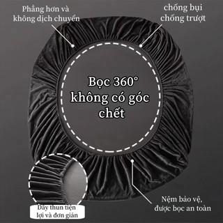 Ga trải giường nhung sữa dày Vỏ phủ giường nhung san hô Bộ 3 món vỏ bảo vệ nệm có lót lông