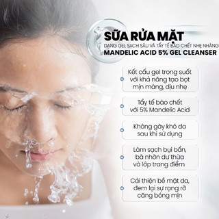 Gel Rửa Mặt Sạch Sâu Và Tẩy Tế Bào Chết Nhẹ Nhàng MD CARE Mandelic Acid 5% Gel Cleanser (30ml, 200ml)