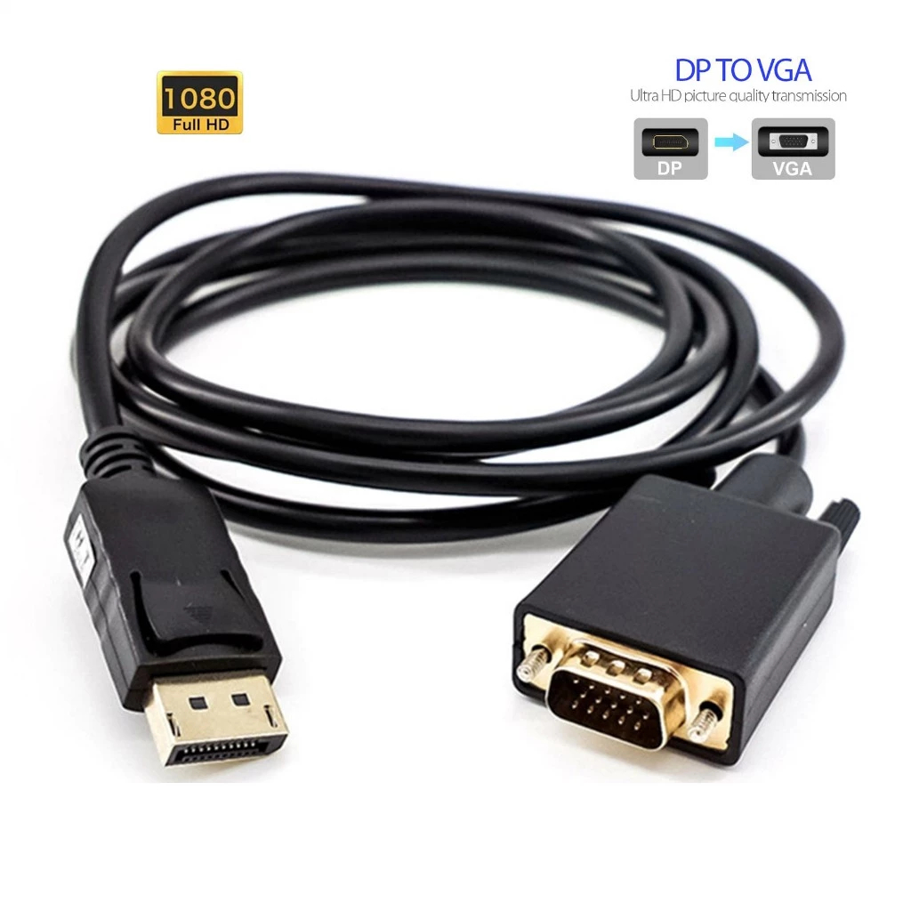 Dây cáp DisplayPort ra VGA 1m8, cáp chuyển đổi tín hiệu DisplayPort ra ...