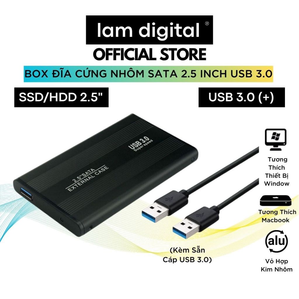 Box Hộp Đựng Ổ Cứng Vỏ Nhôm 2.5-inch SATA 2.5 USB 3.0 - Hộp Đựng Ổ Cứng ...
