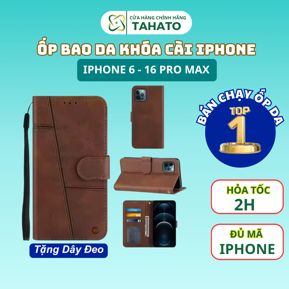 Ốp lưng Bao da nắp gập khóa cài 2 mặt cho IPHONE 6 7 8 7PLUS 8PLUS X XSMAX 14 15 16 pro promax cao cấp