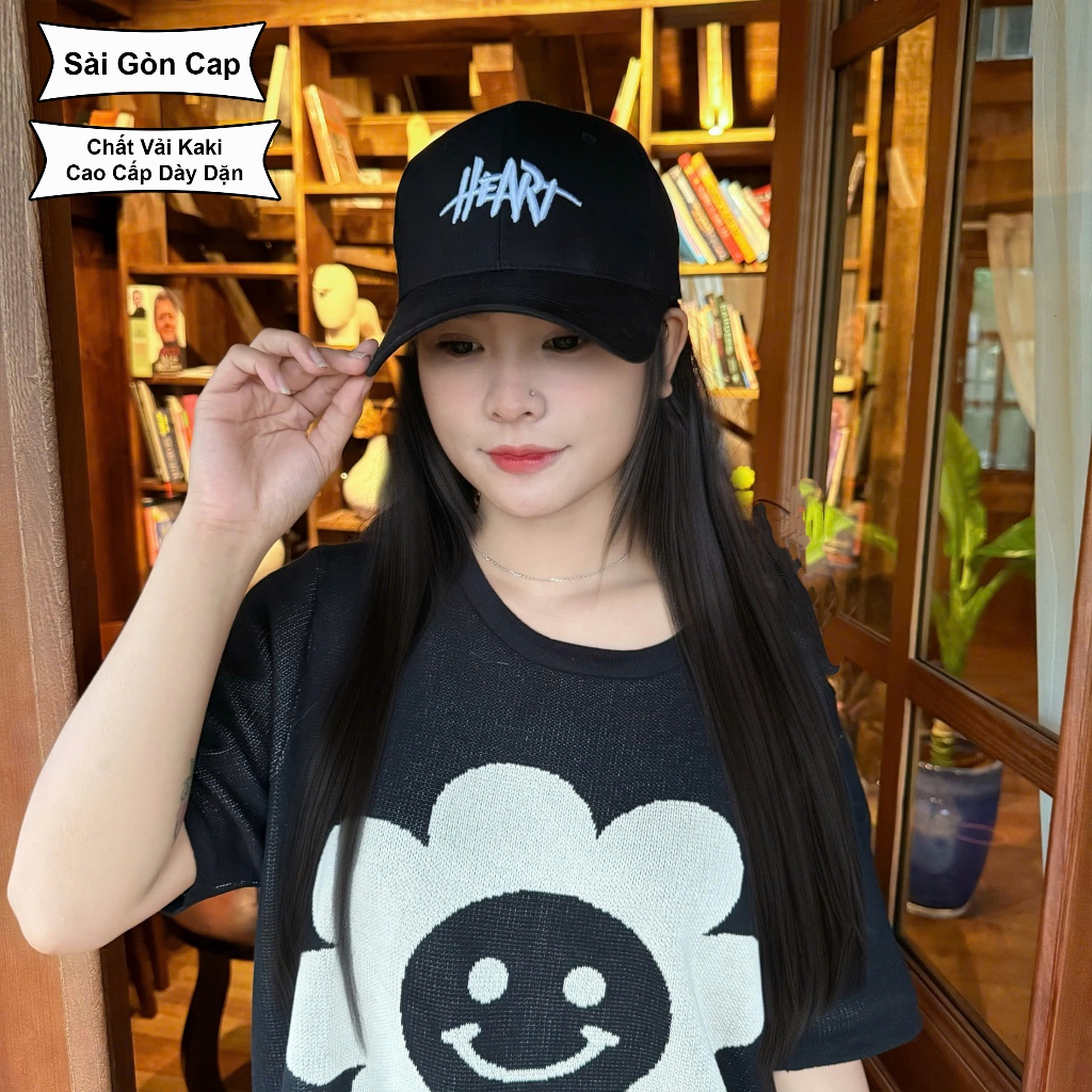 Mũ lưỡi trai cao cấp thêu chữ HEART