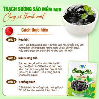 Bột thạch đen 50g, bột sương sáo, nguyên chất, dai giòn, không đắng, dùng nấu chè, pha trà