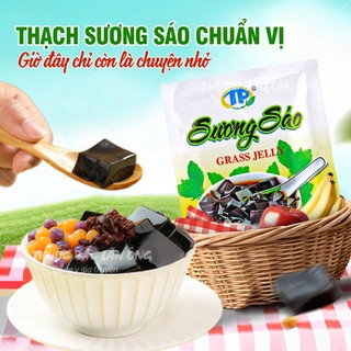 Bột thạch đen 50g, bột sương sáo, nguyên chất, dai giòn, không đắng, dùng nấu chè, pha trà
