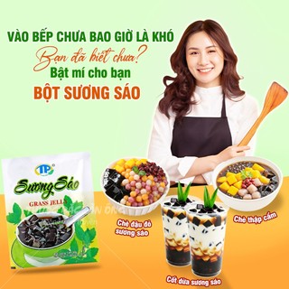 Bột thạch đen 50g, bột sương sáo, nguyên chất, dai giòn, không đắng, dùng nấu chè, pha trà