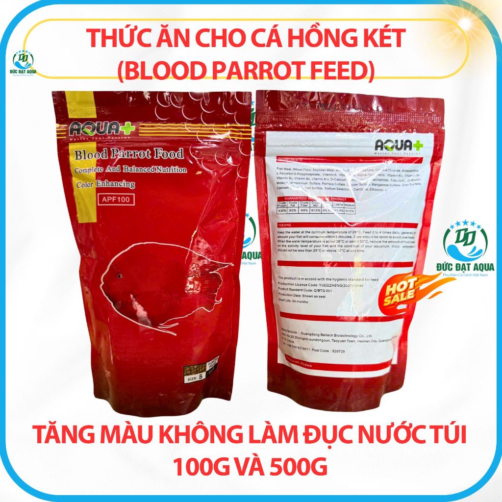 Thức ăn cho cá hồng két (Blood Parrot feed) tăng màu không đục nước túi 100g và 500g 2