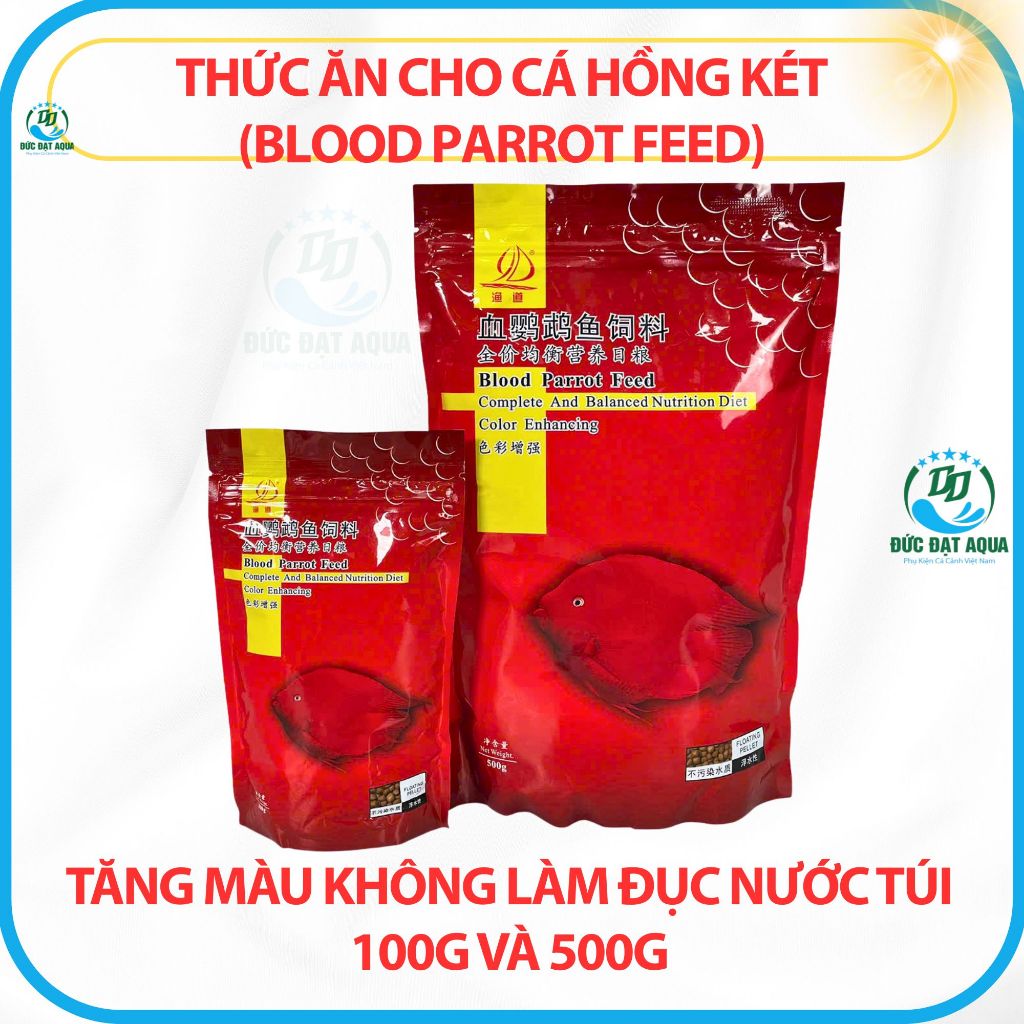 Thức ăn cho cá hồng két (Blood Parrot feed) tăng màu không đục nước túi 100g và 500g 6