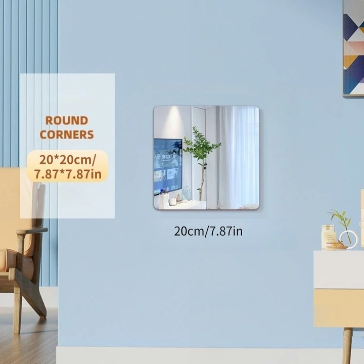 Gương treo Dán Tường toàn thân chống vỡ soi , dán tủ quần áo, hình vuông 20*20cm