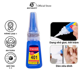 Keo dán móng 401 siêu dính Hàn Quốc dạng nhỏ giọt tiết kiệm, dính nhanh và chắc 20g