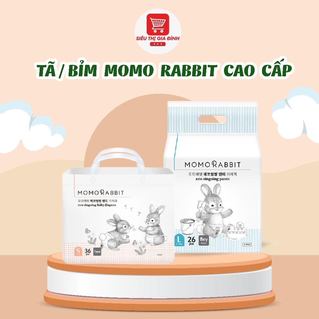 Bỉm Momo Rabbit Cao Cấp Hàn Quốc Đủ Size Dán S/ M/ L, Quần M/ L/ XL ...