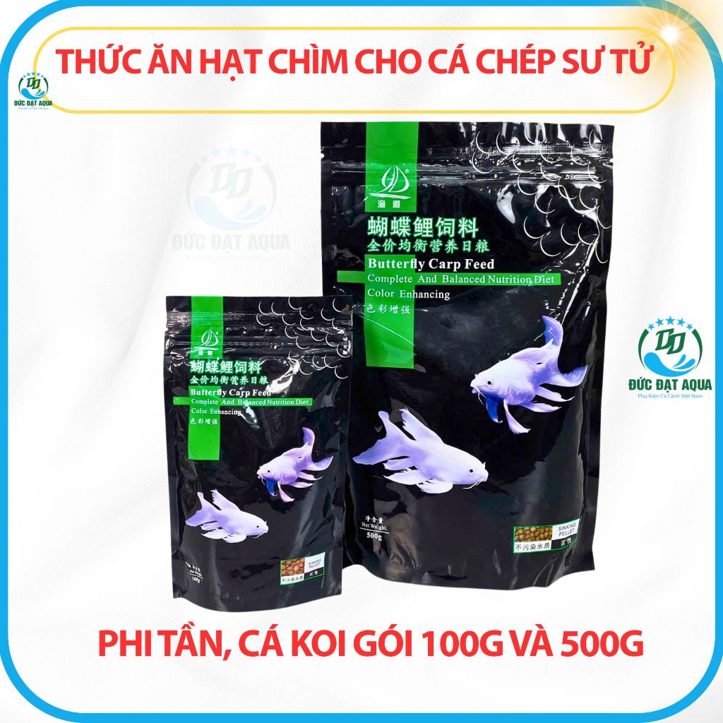 Thức ăn hạt chìm cho cá chép sư tử,phi tần, cá koi gói 100g và 500g nổi tiếng trên thị trường 5