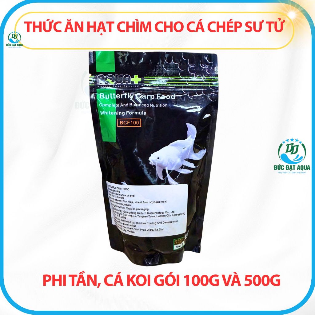 Thức ăn hạt chìm cho cá chép sư tử,phi tần, cá koi gói 100g và 500g nổi tiếng trên thị trường 3