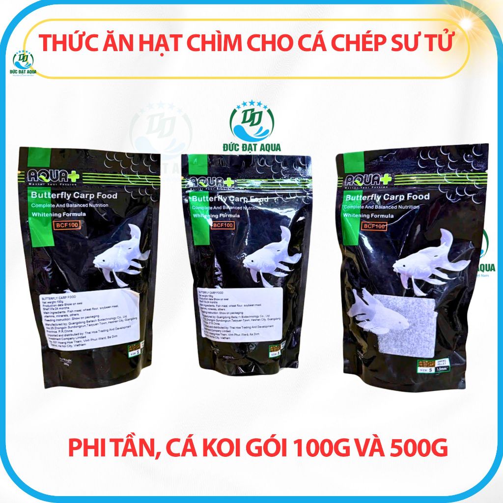Thức ăn hạt chìm cho cá chép sư tử,phi tần, cá koi gói 100g và 500g nổi tiếng trên thị trường 2