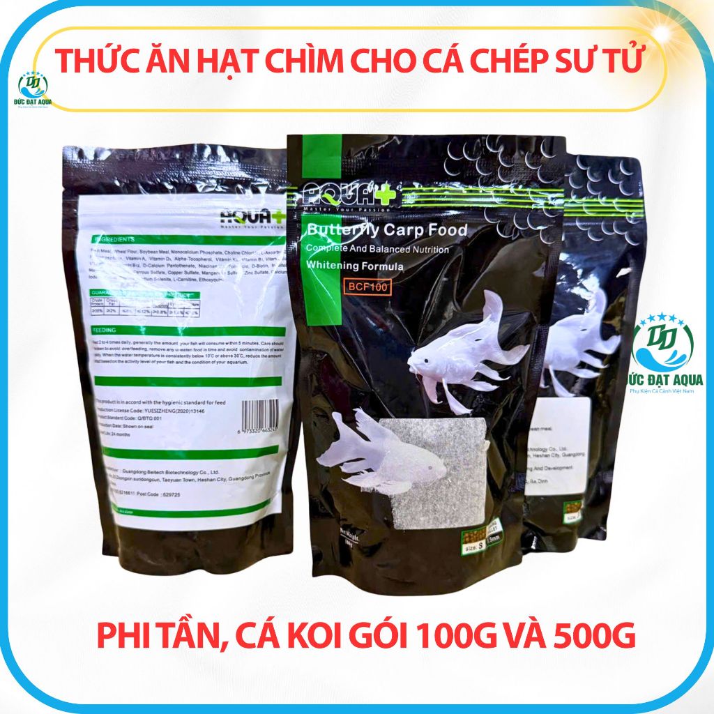Thức ăn hạt chìm cho cá chép sư tử,phi tần, cá koi gói 100g và 500g nổi tiếng trên thị trường 7