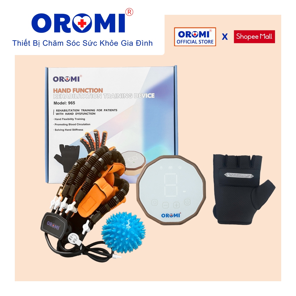 Máy tập tay phục hồi chức năng OROMI 965 - Găng tay Robot, Máy co bóp tay tự động cho người bị liệt