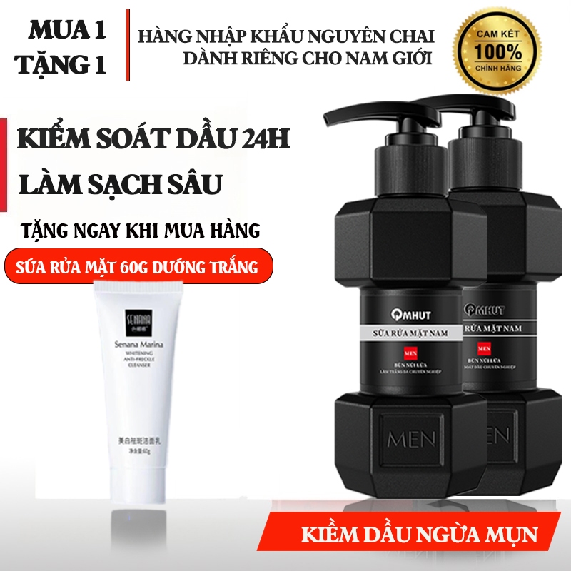 🎁【 Mua 1 Tặng 1】Sữa Rửa Mặt Nam Da Dầu Hỗ Trợ Ngừa Mụn 150g Axit Salicylic Tràm Trà 0.5% Dưỡng Sáng Sạch sâu Da Dầu Mụn