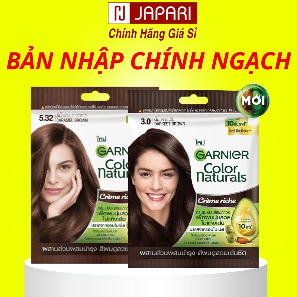 Thuốc Nhuộm Tóc Tại Nhà Garnier-Nhuộm Tóc Màu Caramel, Đen, Đỏ, Nâu