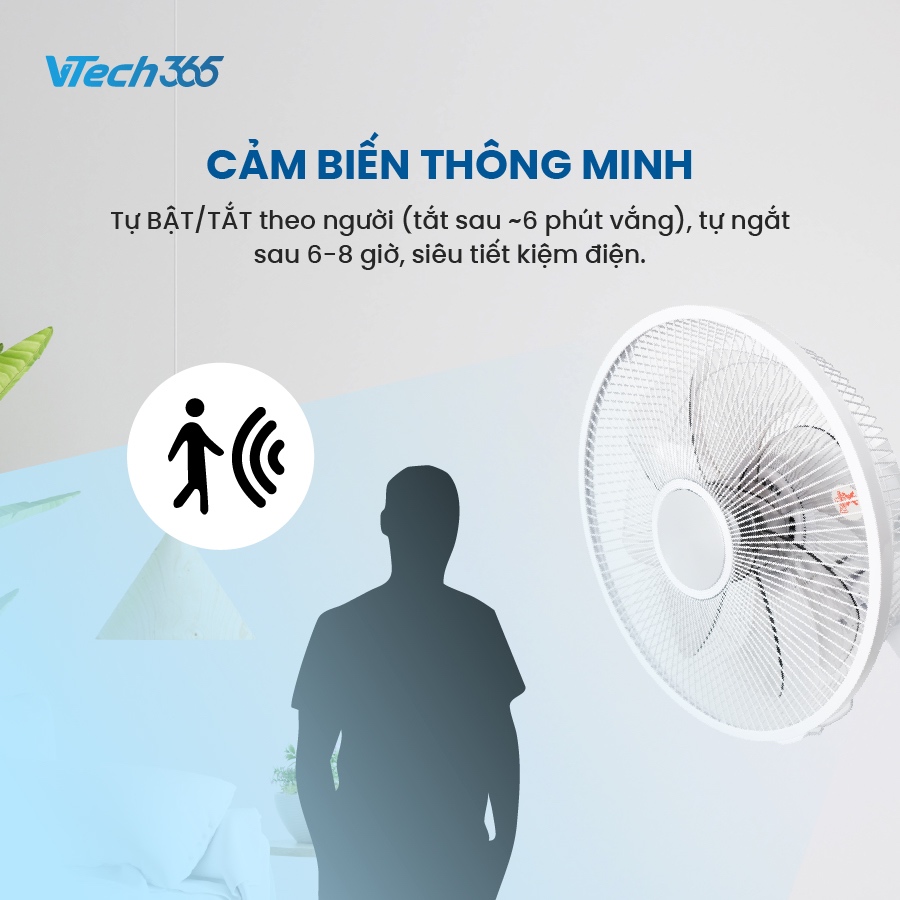 Quạt Treo Tường CNET CKAJ403WH, cảm biến chuyển động, nội địa Nhật Bản, giá đã bao gồm đổi nguồn gắn trong VTech365