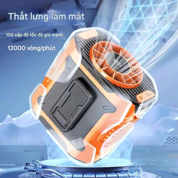 Quạt đeo thắt lưng 2026 pin 10000mah quạt treo eo 10 cấp độ gió, quạt điều hoà đeo hông đeo cổ thắt lưng m360