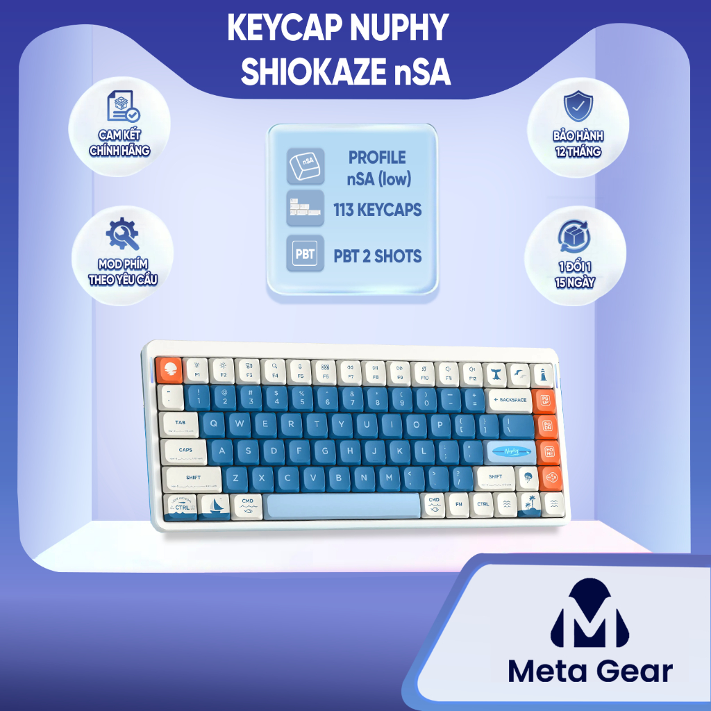 Keycap NuPhy Shiokaze – Bộ keycap PBT in dye-sub profile nSA, tông màu ...