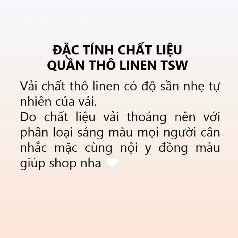 Quần THÔ LINEN SẦN màu BE ống rộng gấu bèo loe to cạp chun Quần NỮ the.sweaterweather TSW