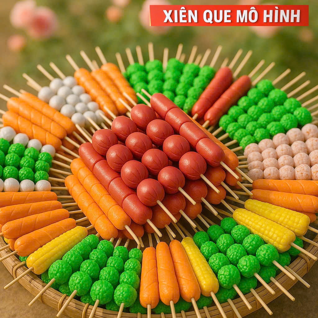 Mô hình xiên que ăn vặt, xiên que giả trưng bày | Shopee Việt Nam