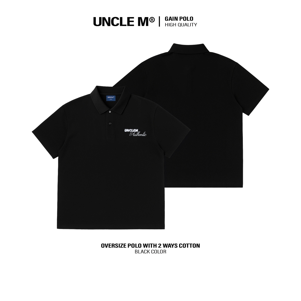 Áo polo local brand Uncle M cotton 100% nam nữ Unisex thêu - Gain Polo ...