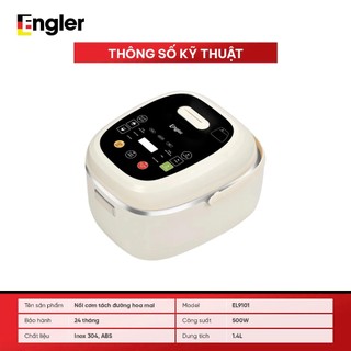 Nồi cơm điện tách đường Engler Đức EL9101 Dung Tích 1.4L- Nồi Cơm Điện Tử Đa Năng Dễ Thao Tác Tốt Sức Khỏe BH 12T