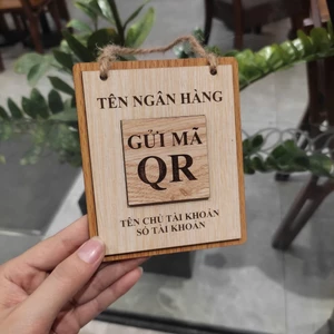 Bảng gỗ khắc mã QR Code thanh toán, bảng thanh toán treo đặt theo yêu cầu