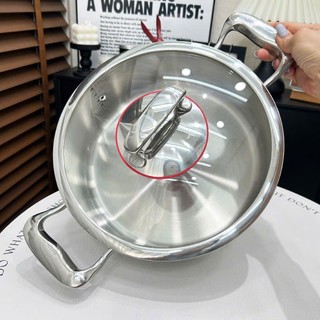 Nồi kèm xửng hấp Chockmen [150] mẫu 2025 – Inox dày, truyền nhiệt đều – 26cm  đa năng nấu hấp C150