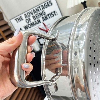 Nồi kèm xửng hấp Chockmen [150] mẫu 2025 – Inox dày, truyền nhiệt đều – 26cm  đa năng nấu hấp C150