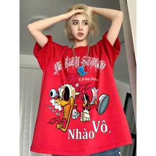 LOCAL BRAND Áo thun Wash Vịt Nhào Vô Phong Cách Unisex Form Rộng / Áo thun Phông Màu Phong Cách Âu Mỹ