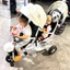 Xe đẩy đôi 3 bánh cho bé bé ghế xoay 360 độ -Bánh giảm xóc Titan-Phiên bản mới siêu nhẹ