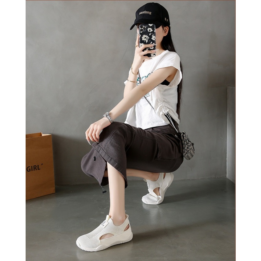 MIXI UNI - Giày thể thao nữ hở eo thoáng khí, giày đi bộ siêu nhẹ thời trang dạo phố đi học đi làm