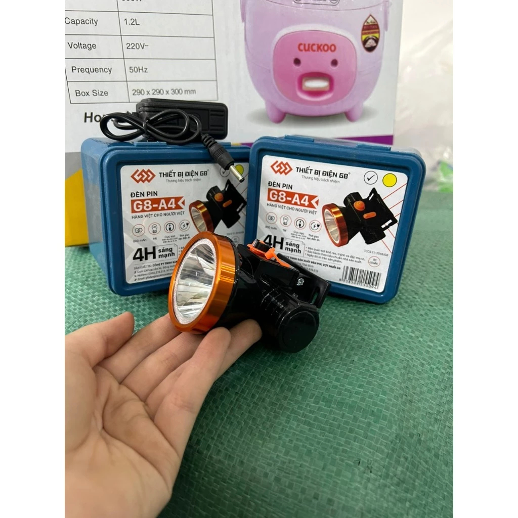 Đèn Pin đội đầu G8 siêu sáng, đèn pin đeo đầu chống nước chính hãng G8 Home