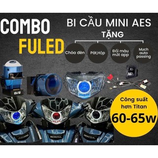 [FuLed] Combo Pha Đèn Lắp Sẵn Bi TITAN/AES Cầu 2.0 Siêu Sáng Cho Dòng Xe Máy Future Led. Đầy Đủ Giắc Cắm.
