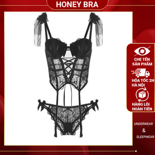 Bộ Đồ Ngủ Corset Gợi Cảm JS07 Sexy Tuyệt Đối Với Thiết Kế Nâng Ngực Tôn Eo – Cân Mọi Ánh Nhìn Ngay Khoảnh Khắc Đầu Tiên