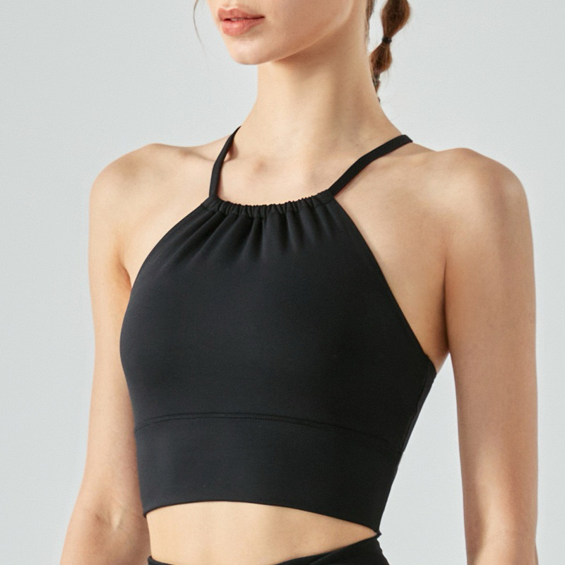 Bra Top Cổ Nhún Trước FitHer – Dáng Halter Cực Trendy (sẵn mút)
