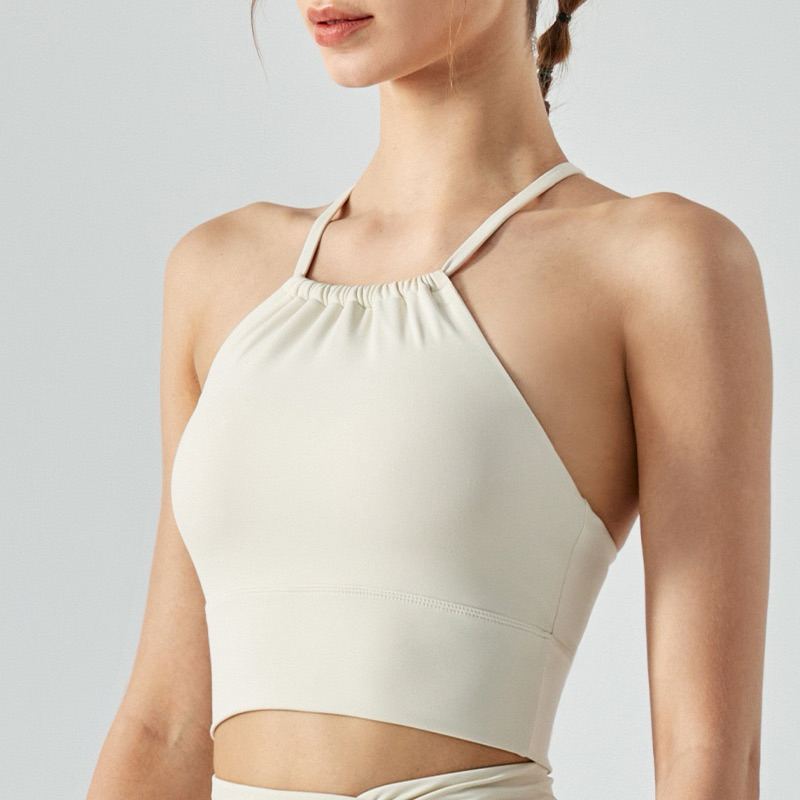 Bra Top Cổ Nhún Trước FitHer – Dáng Halter Cực Trendy (sẵn mút)
