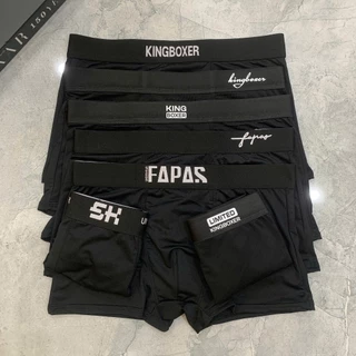 Combo 3,4,5,10 quần sịp đùi nam Full đen mix mã chất liệu thun lạnh co giãn 4 chiều Quần KingBoxer