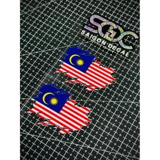 Tem Sticker DTF Tem Cờ Việt Nam, Cờ Thailand, Cờ Malaysia Dán Trang Trí |SGDC - 1 Cái/Cặp|