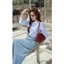 Áo sơ mi nữ GILLEE dáng classic phối cổ và tay áo màu trắng vải kate Mỹ công sở cao cấp thoáng khí FAS369