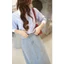 Áo sơ mi nữ GILLEE dáng classic phối cổ và tay áo màu trắng vải kate Mỹ công sở cao cấp thoáng khí FAS369