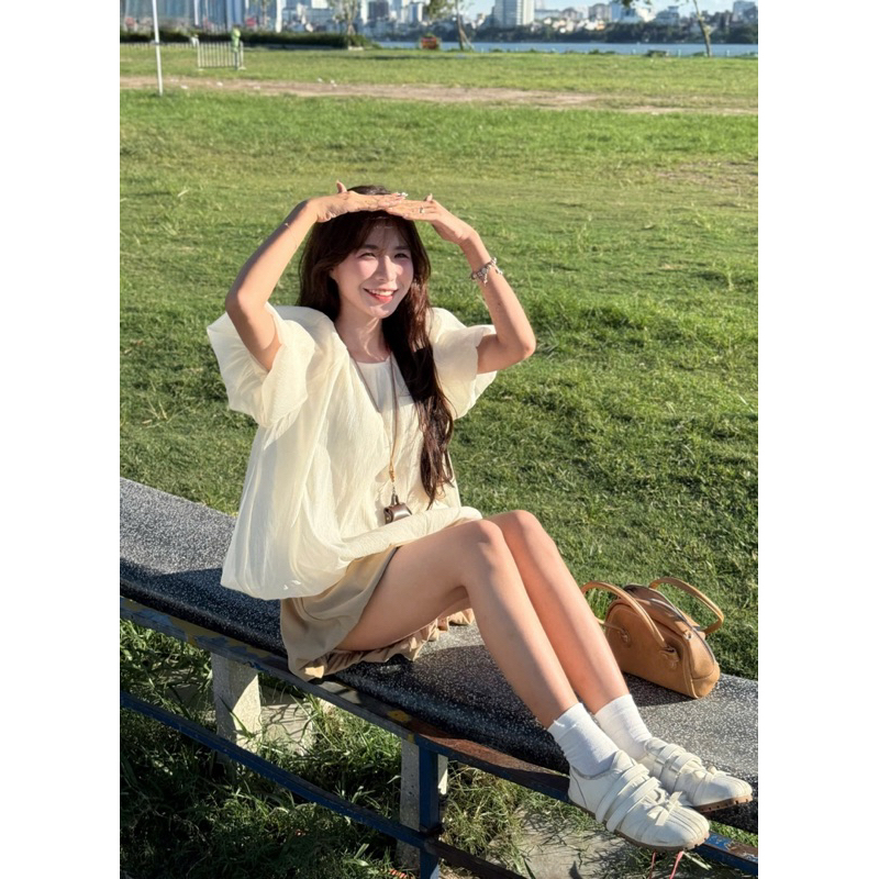 Áo voan phồng 2 lớp cổ tròn the.sweaterweather TSW
