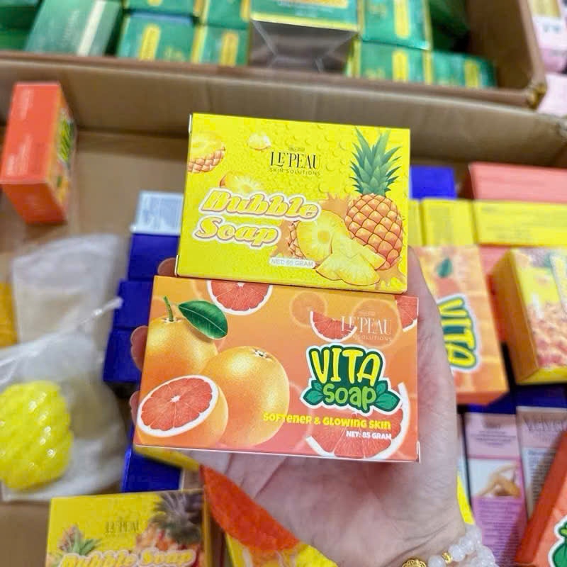 Soap Bưởi Vita, Xà Phòng Tắm Trắng, Dùng Được Cho Da Mặt, Khối Lượng 85gr - LE'PEAU