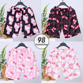 [Mẫu Mới] Quần Mèo Hello Kitty Short Lững Cartoon Quần Đùi Thun Cotton Hoạt Hình Nam Nữ Unisex Quần Mặc Nhà Nhóm Đi Biển