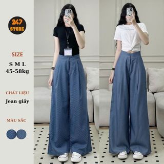 Quần Jean Giấy Ống Rộng Siêu Xinh 247store Mỏng Mát, Lên Form Đỉnh  [ống 44cm] Quanjeangiay448