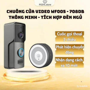 Chuông Cửa Không Dây Có LED Thông Minh, Cảm ứng sáng - Sạc 2 Chiều - Chống Nước, An toàn khi sử dụng, Hoạt động 2 đến 3