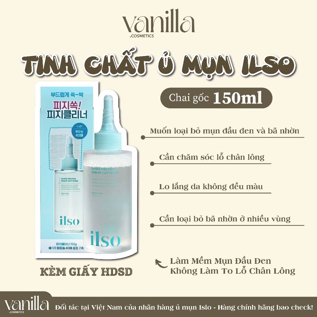 (Combo sạch mụn) Ủ mụn Ilso SIZE CHIẾT 10ML